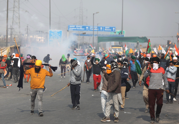 Farmer Protest Farmers Break Barricades Haryana Police Lobs Teargas