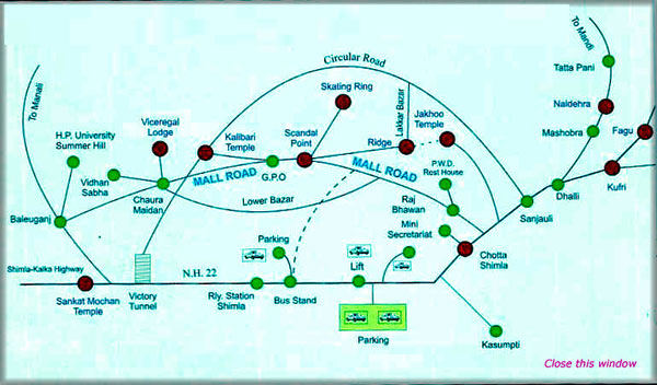 Shimla Tourist Guide Map - Himtimes